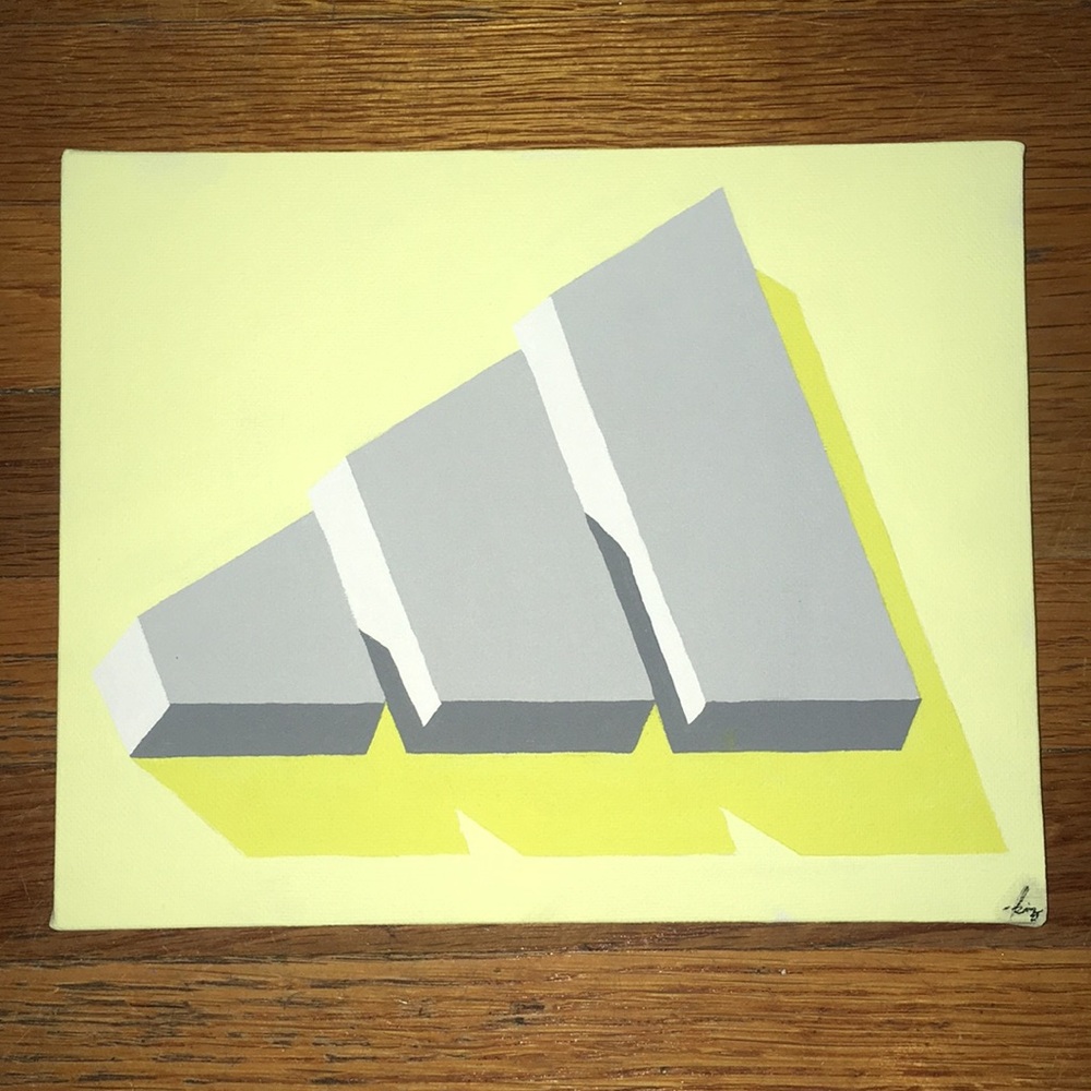 Pastel Yellow Adidas Logo